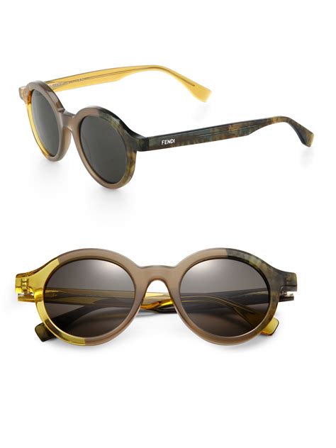 Tortoiseshell Round Sunglasses by Fendi on Sale 